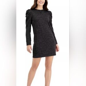Tommy Hilfiger Metallic Jersey Sweatshirt Style Knitwear Dress Black Size Large